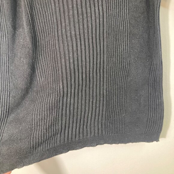 Womens Murano Silk Ribbed Sweater Short Sleeve Black S - Picture 5 of 9